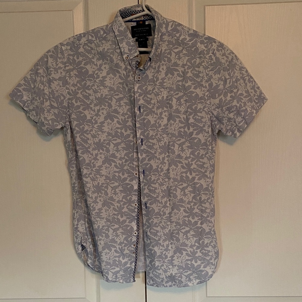 Denim & Flower Light Blue Floral Button Down Shirt